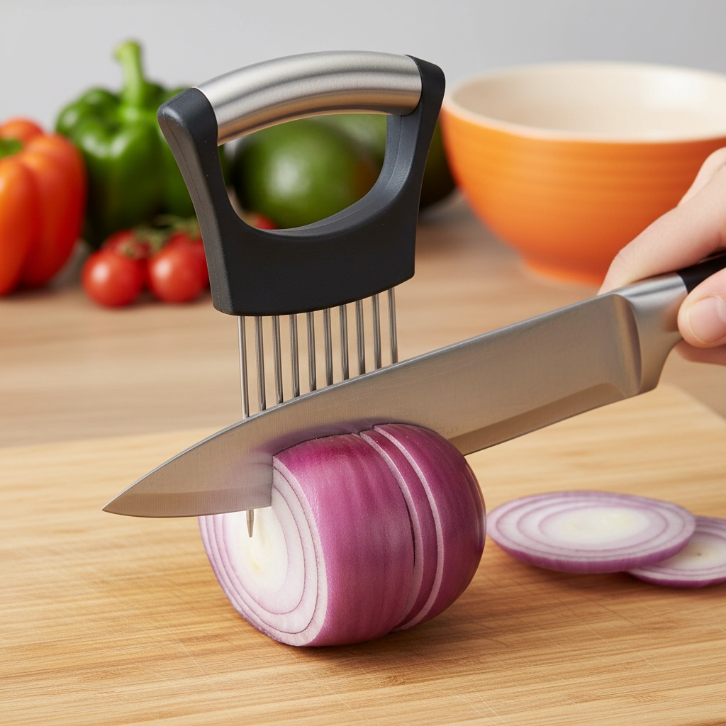 Onion Holder Slicer - 1개 스테인리스 스틸 양파 슬라이서 홀더