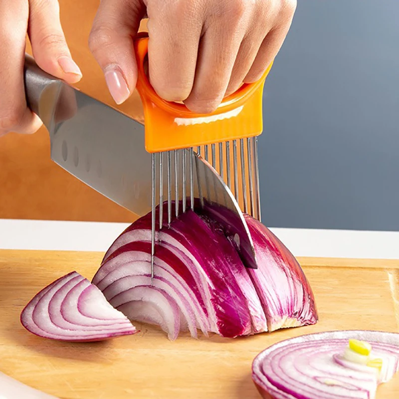 Onion Holder Slicer - 다채로운 색상의 양파 슬라이서 홀더, 스테인리스