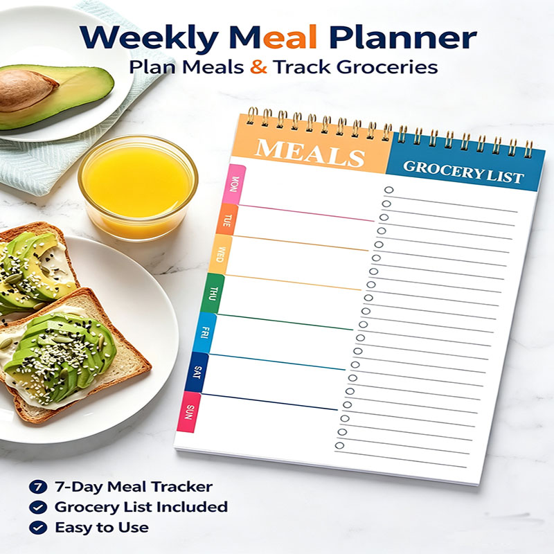Meal Prep Plan - 주간 식단 플래너 노트패드 5.6x8.5인치, 50페이지