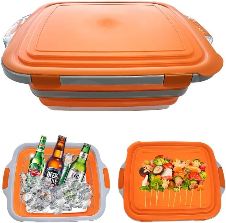Meal Prep For Cutting - 3 in 1 접이식 바베큐 준비통(뚜껑