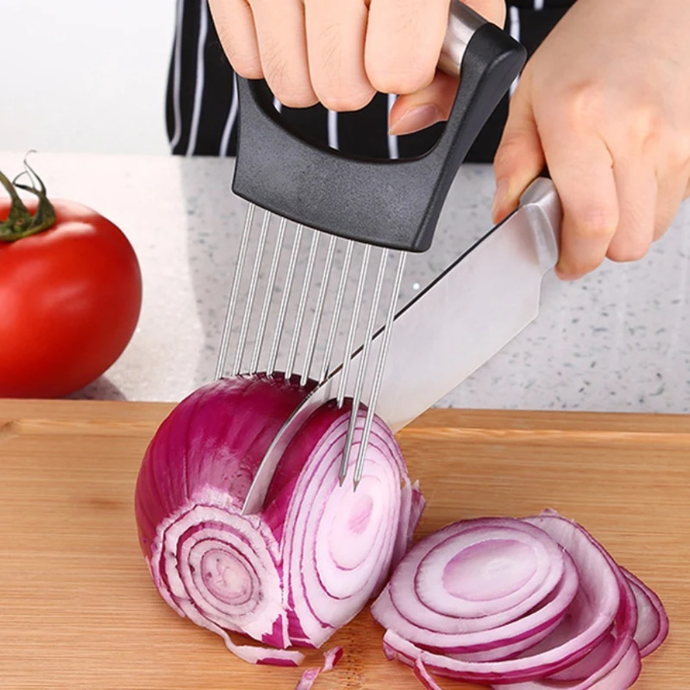 Onion Holder Slicer - 스테인리스 스틸 양파 커터 홀더 음식