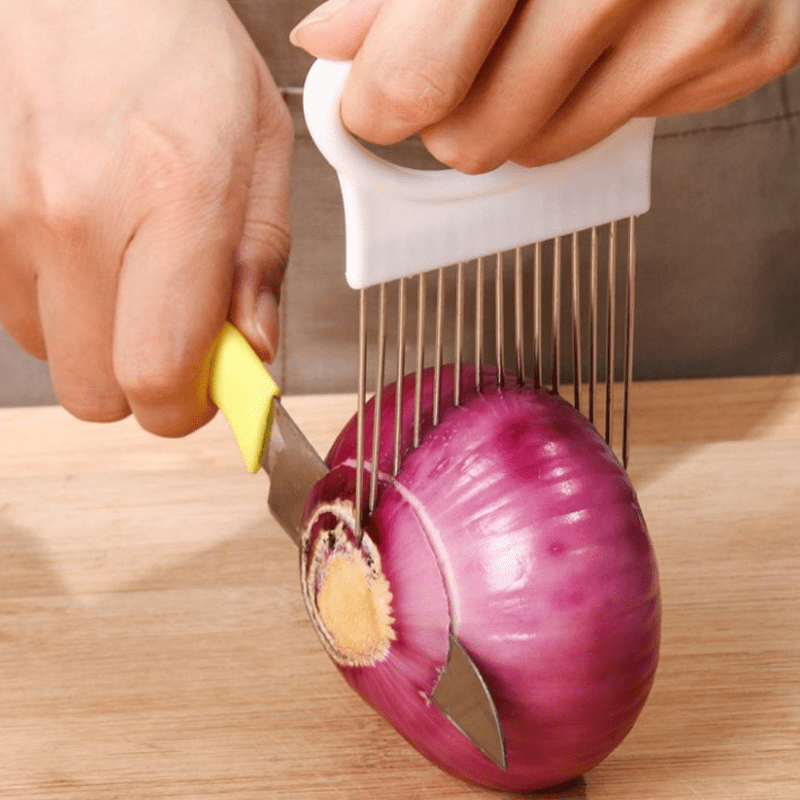 Onion Holder Slicer - 1/4PC 스테인리스 스틸 양파 바늘 양파