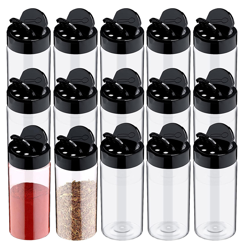 Spice Jar Labels - LMETJMA 투명 플라스틱 향신료 항아리, 셰이커