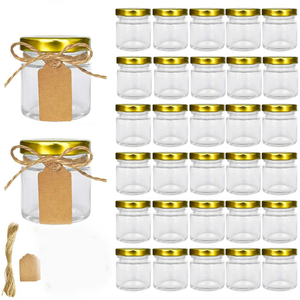 Spice Jar Labels - 금색 뚜껑이 있는 유리병, 선물용 미니