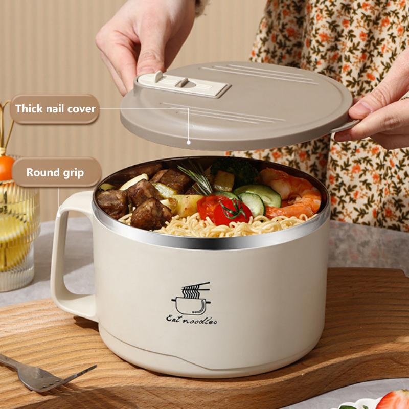 Meal Prep Soup - 스테인리스 스틸 대용량 뚜껑있는 국수 그릇