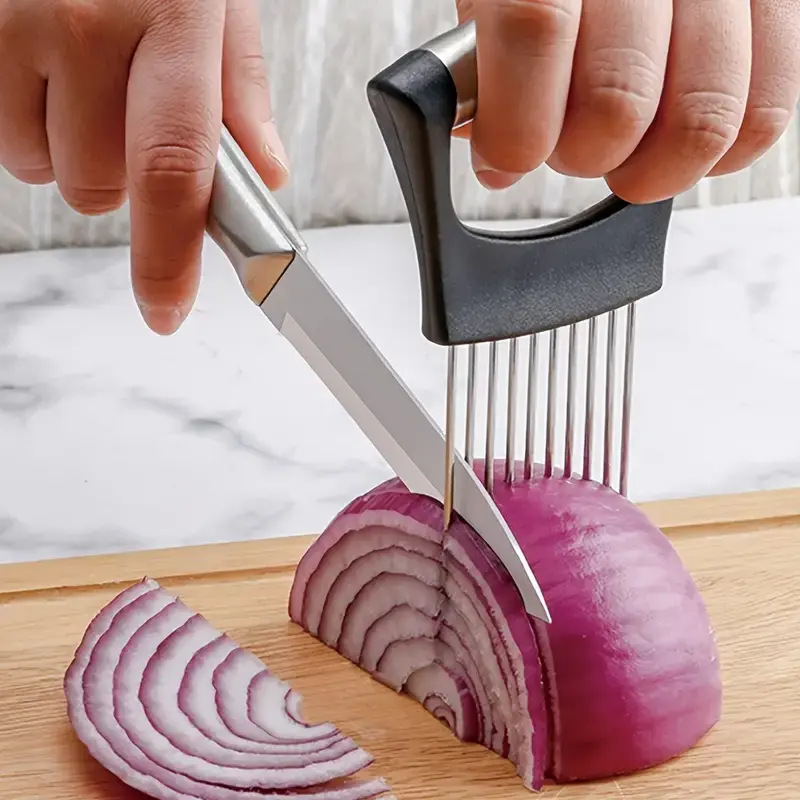 Onion Holder Slicer - 스테인리스 스틸 양파 바늘 슬라이서, 양파