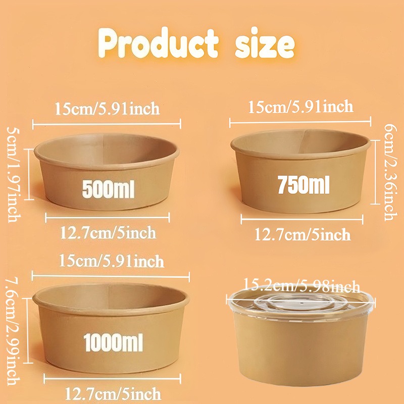 10/20PCS 크래프트 종이 원형 그릇 일회용 점심  - Meal Prep Plan 리뷰 및 가격