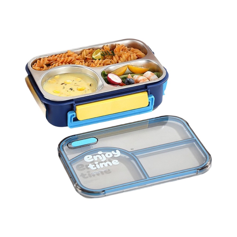 650ml 3칸 누수 방지 스테인리스 도시락 파랑-녹색 - Meal Prep Yellow 리뷰 및 가격