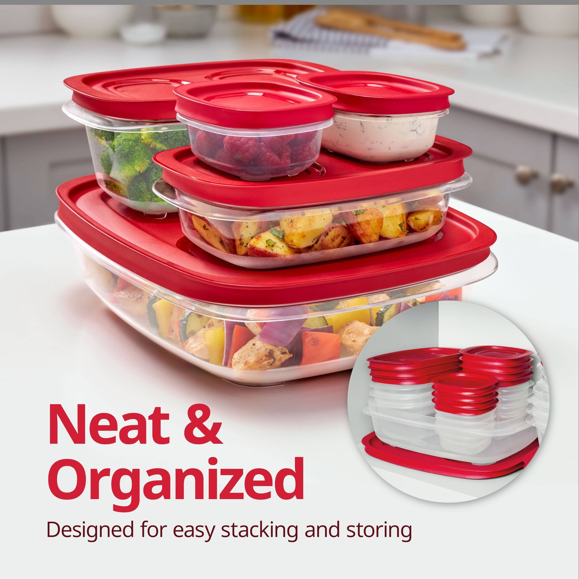 주방 식사 준비를 위한 간편한 뚜껑이 있는 빨간색 직사 - Meal Prep Easy 리뷰 및 가격