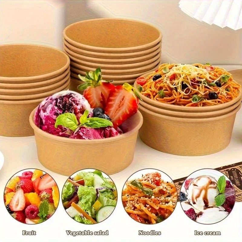 크라프트 종이 원형 그릇 일회용 도시락 용기 (뚜껑 포 - Meal Prep Plan 리뷰 및 가격