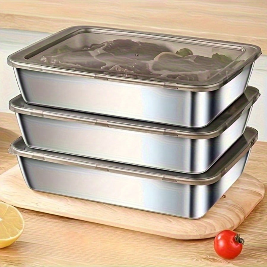6개(3박스+3뚜껑) 스테인리스 스틸 식품 보관 용기  - Meal Prep Easy 리뷰 및 가격
