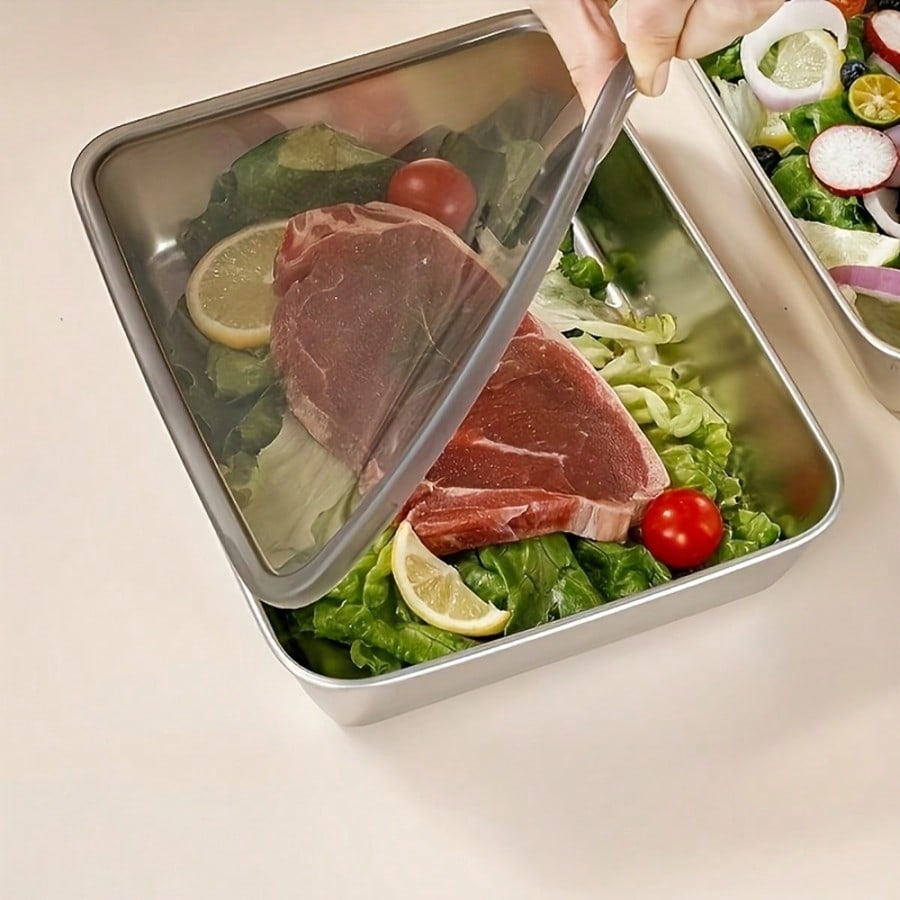 6개(3박스+3뚜껑) 스테인리스 스틸 식품 보관 용기  - Meal Prep Easy 리뷰 및 가격
