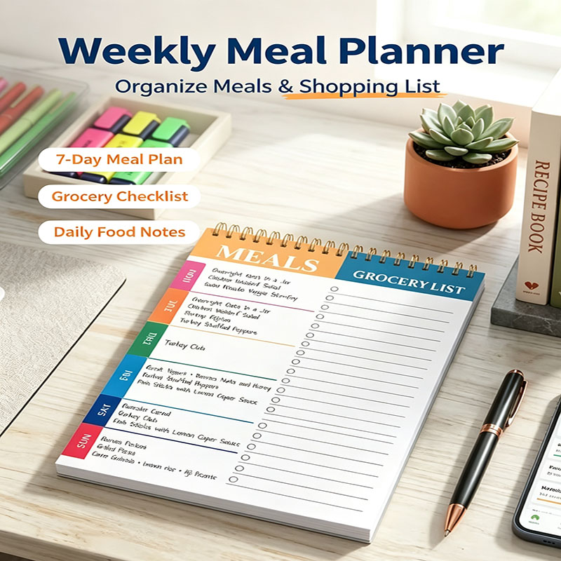 주간 식단 플래너 노트패드 5.6x8.5인치, 50페이 - Meal Prep Plan 리뷰 및 가격
