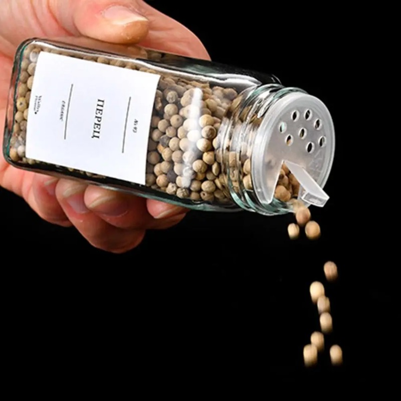 사각형 향신료 병 세트 (나무 뚜껑, 쉐이커 내장, 라 - Spice Jar Labels 리뷰 및 가격