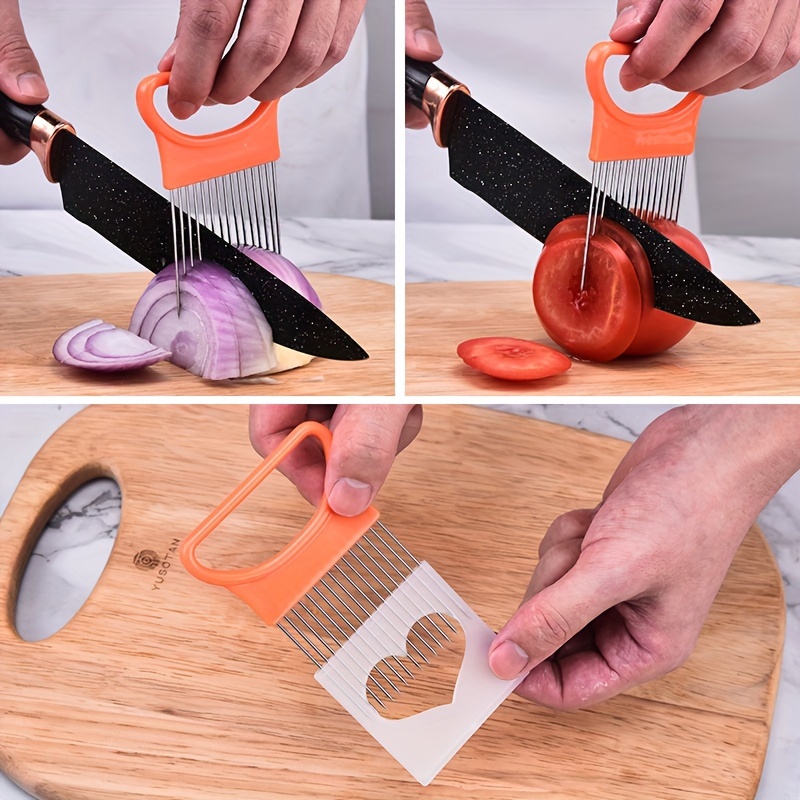 1/4PC 스테인리스 스틸 양파 바늘 양파 포크 야채  - Onion Holder Slicer 리뷰 및 가격