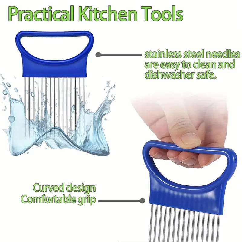 4-in-1 주방 핀 매직 양파 포크 - 스테인리스 스 - Onion Holder Slicer 리뷰 및 가격
