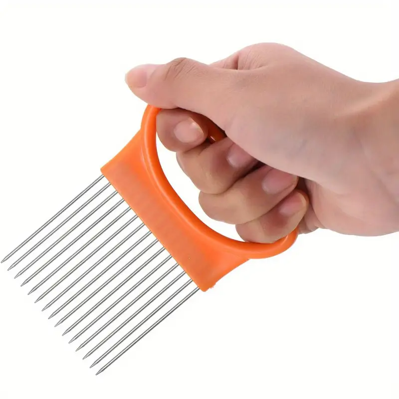 4-in-1 주방 핀 매직 양파 포크 - 스테인리스 스 - Onion Holder Slicer 리뷰 및 가격