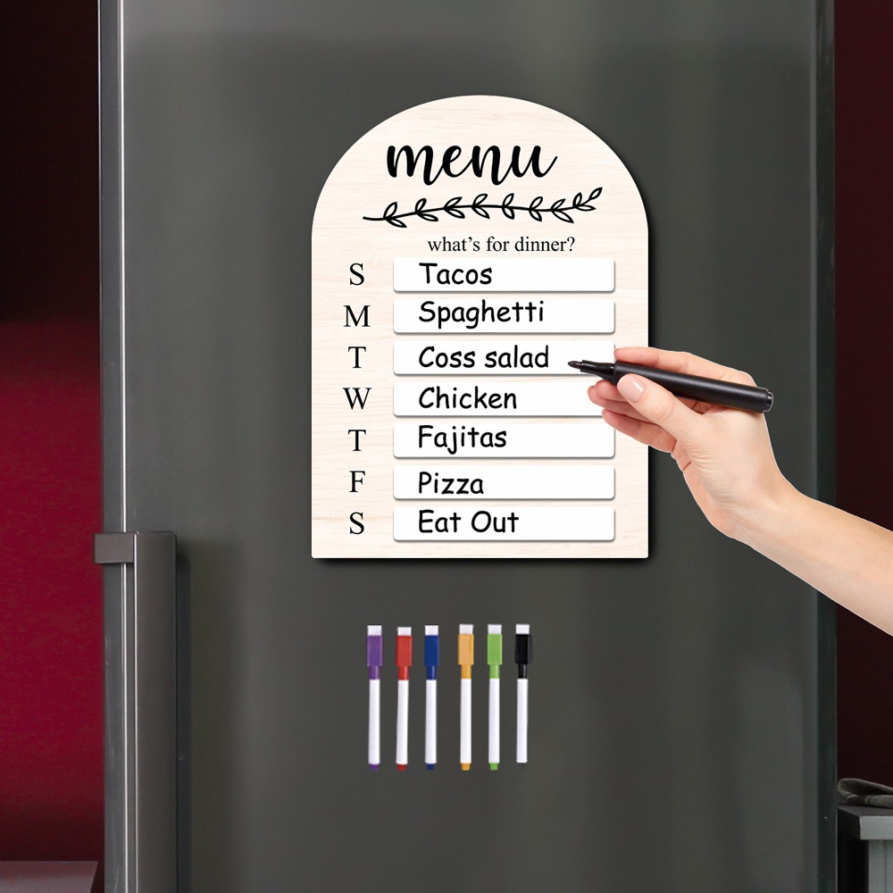 실용적인 자석 냉장고 식사 계획표 나무 펜 포함 식사  - Meal Prep Plan 리뷰 및 가격