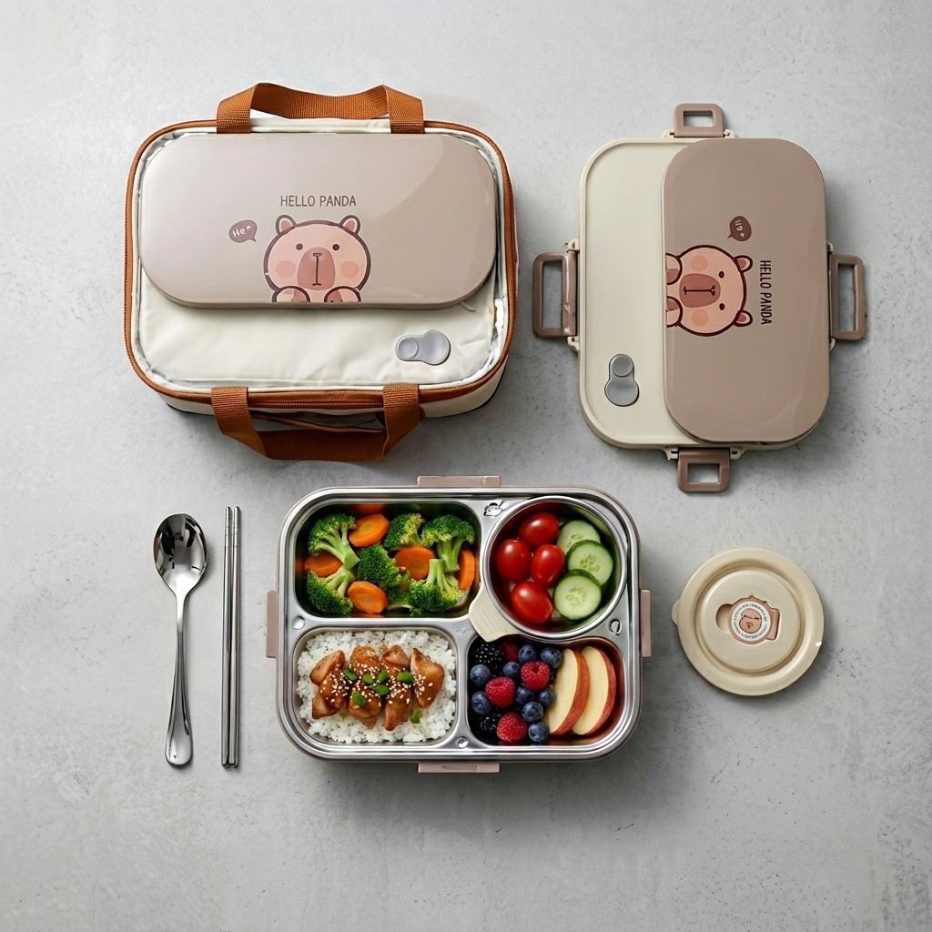 304 스테인리스 스틸 도시락 세트 4/5칸 음식 보관 - Meal Prep Soup 리뷰 및 가격