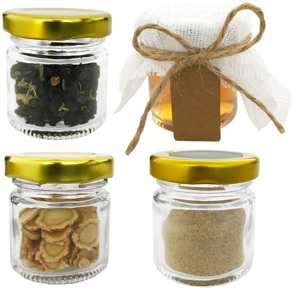 금색 뚜껑이 있는 유리병, 선물용 미니 메이슨 병, 공 - Spice Jar Labels 리뷰 및 가격