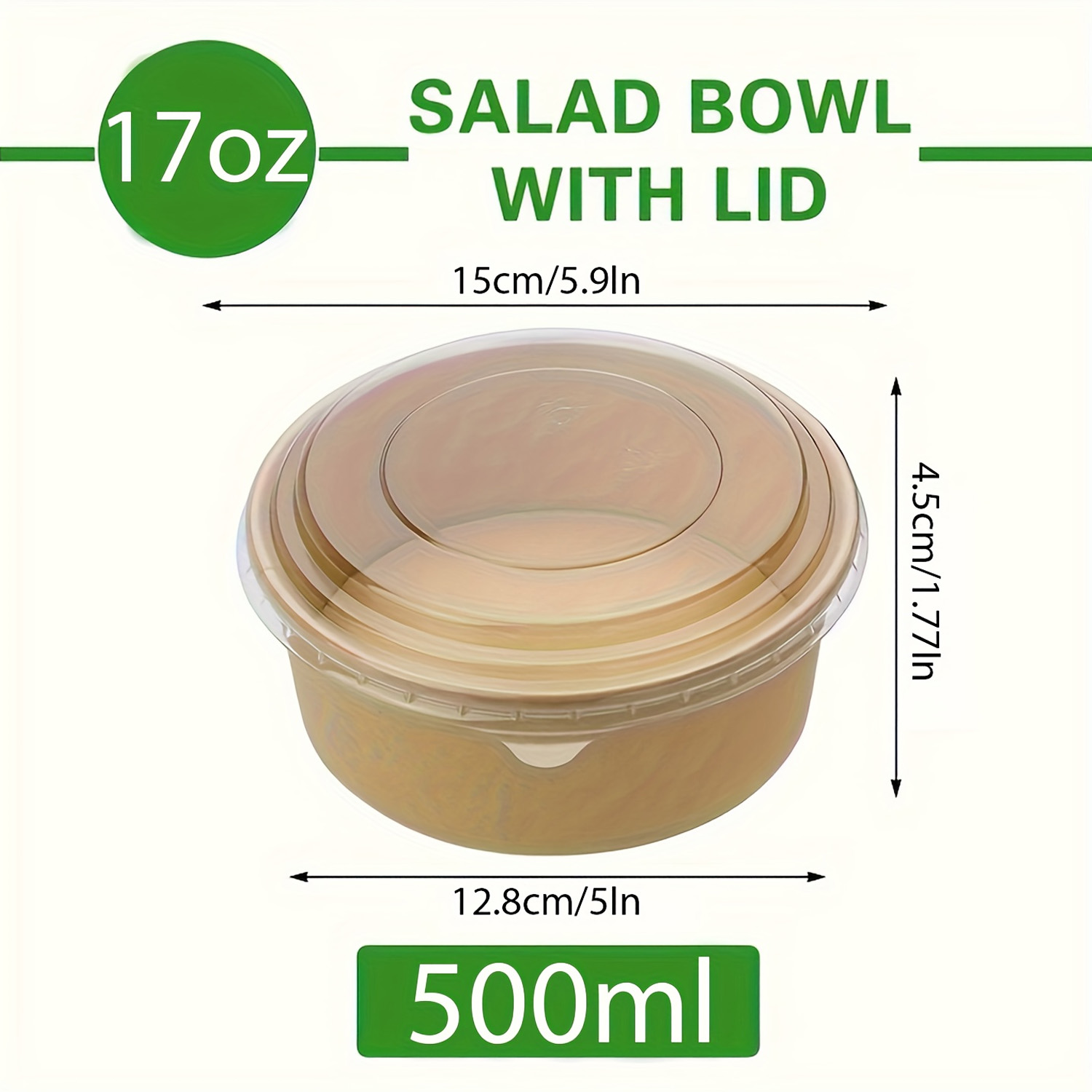 17온스/500ml 25/50팩 종이 그릇 뚜껑 포함, - Meal Prep Plan 리뷰 및 가격