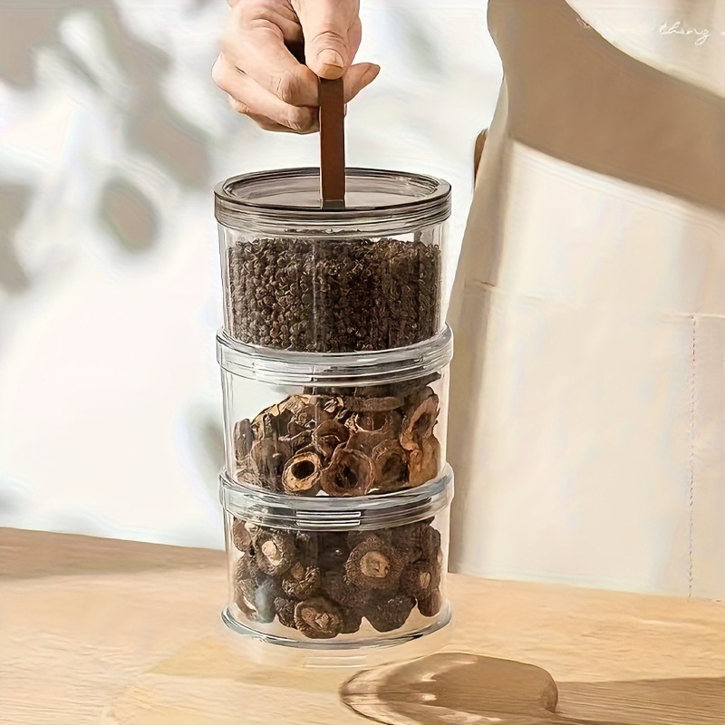 3층 원형 향신료 보관함, 곡물 보관 용기, 후추 및  - Spice Jar Labels 리뷰 및 가격