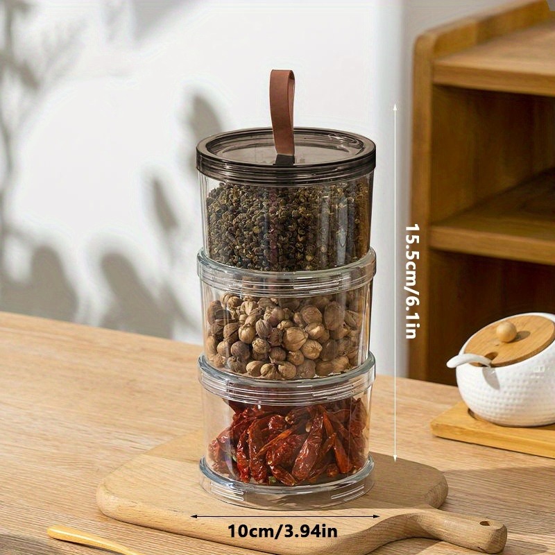 3층 원형 향신료 보관함, 곡물 보관 용기, 후추 및  - Spice Jar Labels 리뷰 및 가격
