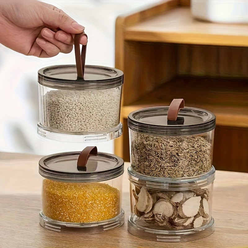 3층 원형 향신료 보관함, 곡물 보관 용기, 후추 및  - Spice Jar Labels 리뷰 및 가격