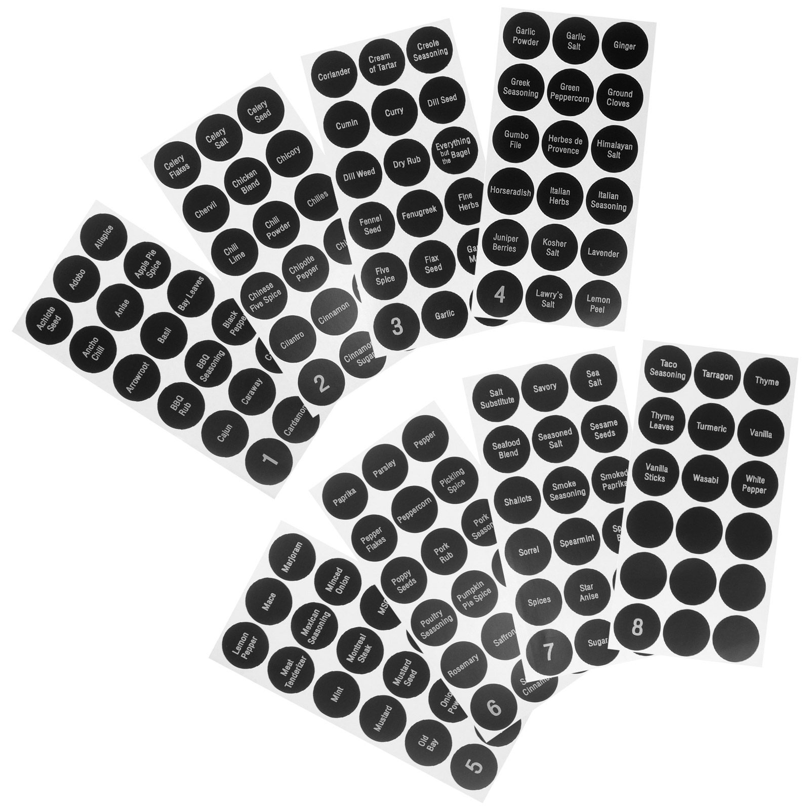 8장의 향신료 라벨 스티커, 원형 주방 병 라벨, 조미 - Spice Jar Labels 리뷰 및 가격