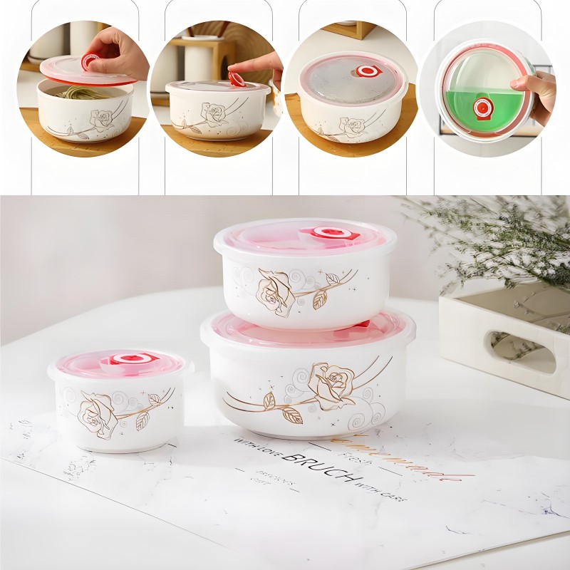 3 피스 세트, 고급 본 차이나 도시락 세트, 일본 스 - Meal Prep Soup 리뷰 및 가격