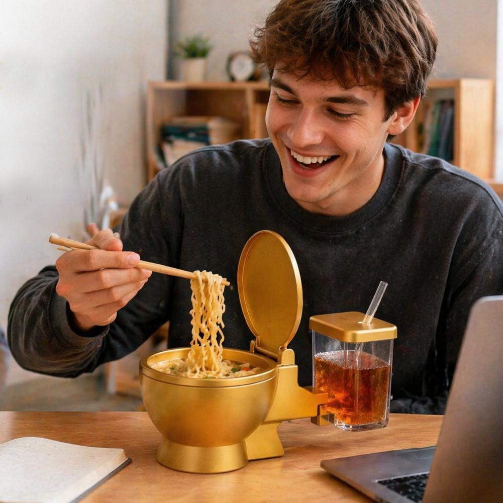 화장실 모양 라면 그릇 세트, 내장형 컵과 빨대 디자인 - Meal Prep Soup 리뷰 및 가격