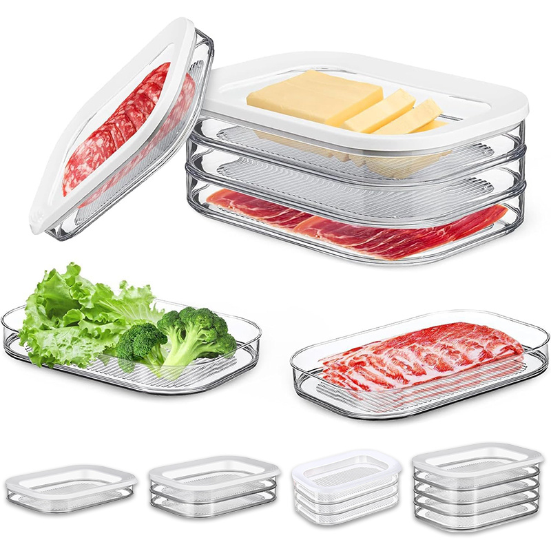 냉장고용 쌓을 수 있는 고기 보관 용기, 투명 뚜껑,  - Meal Prep Plan 리뷰 및 가격