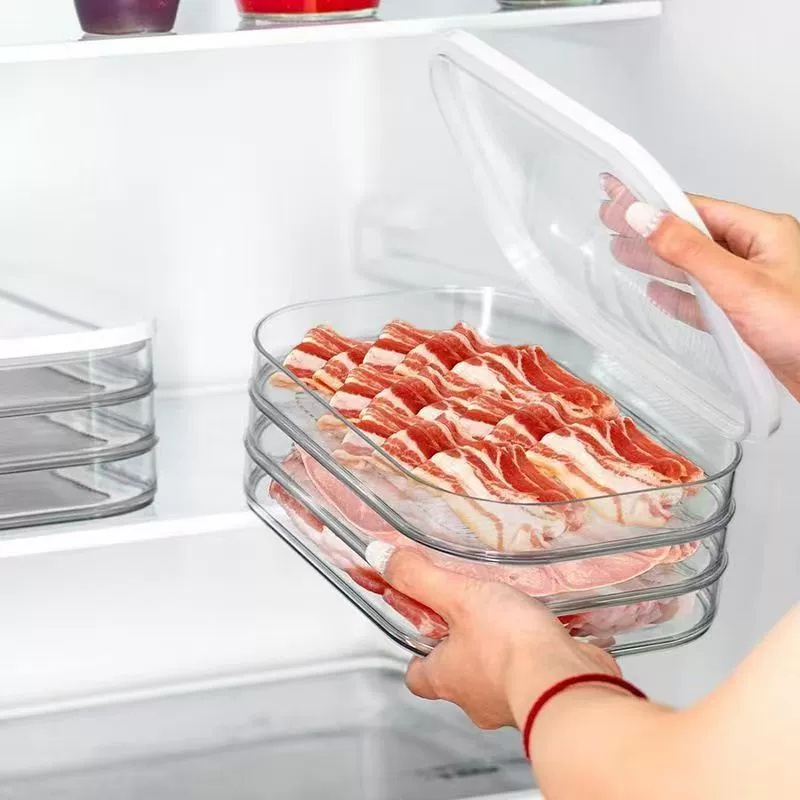 냉장고용 쌓을 수 있는 고기 보관 용기, 투명 뚜껑,  - Meal Prep Plan 리뷰 및 가격